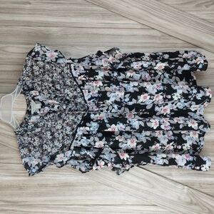 Belle Sky Women's Floral Blouse w/Ruffles Size Large